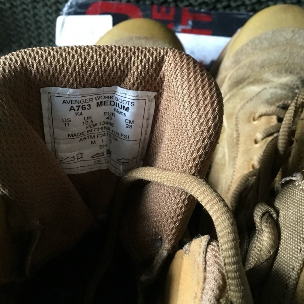 Avenger Men’s Olive/Brown Suede Work Boots, K4 Tactical, Rubber Outsole; Size 11 - Picture 10 of 11